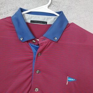 Greyson Polo Shirt Men Large Arcola Country Club Striped Performance Magenta L